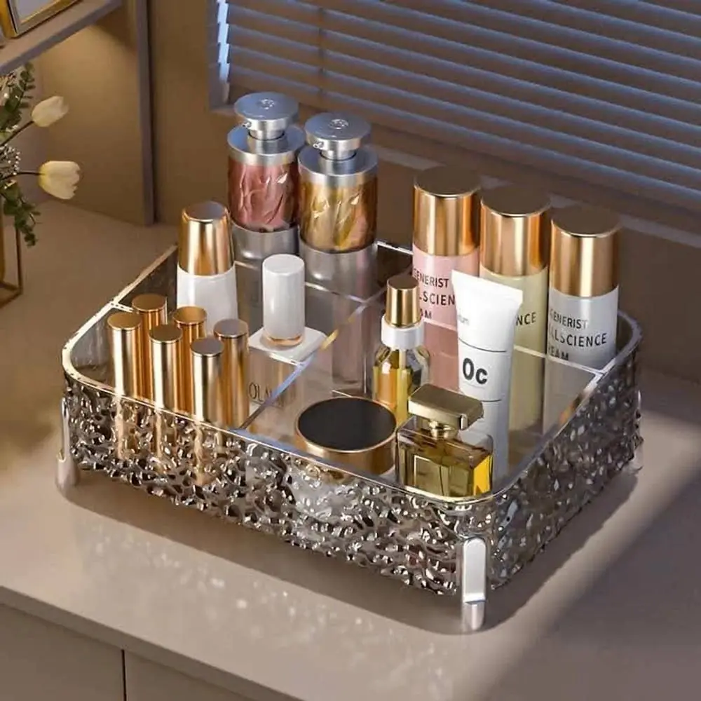 Glacier-print Desktop Makeup Organizer .