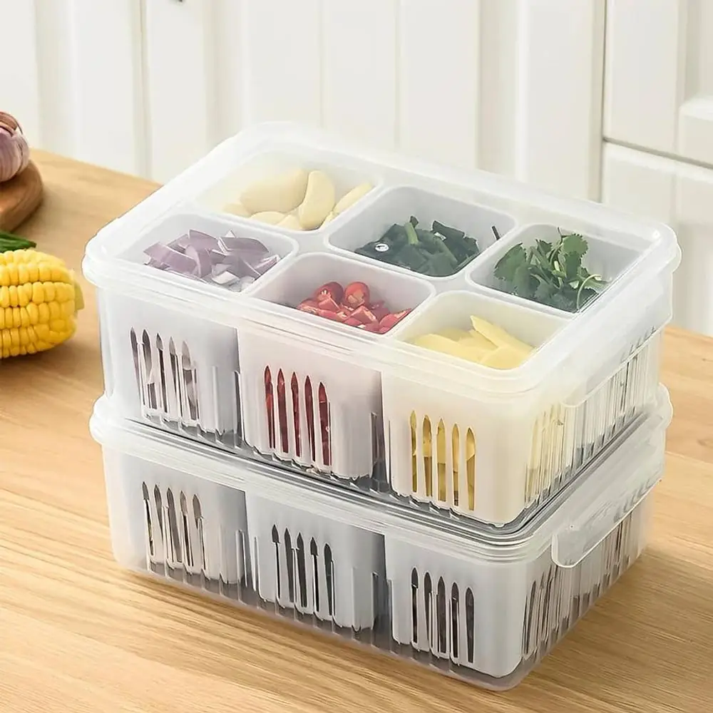 6 grid fridge storage box