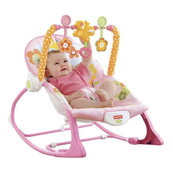 Infant to Toddler Rocker with Music and Vibration Baby Bouncer- Pink Colour
