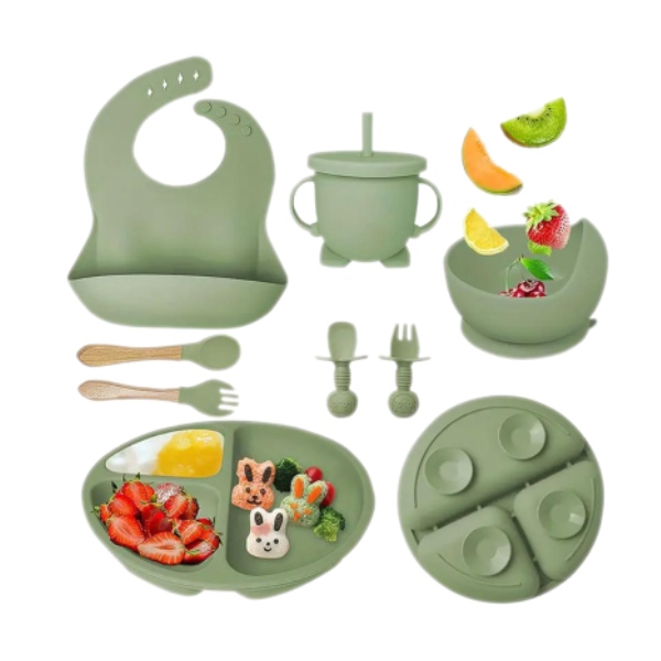 9 Pcs Silicone Feeding Set for Kids